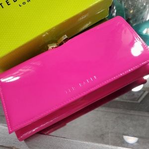 Bright Pink Ted Baker Bow Top Martinee Wallet